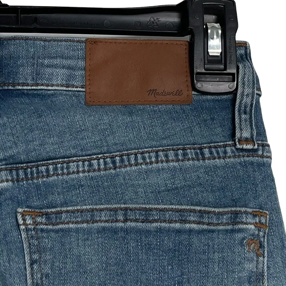 Madewell SZ 24 Cali Demi-Boot Jeans Button-Fly Mid-Rise Distressed Whiskered - Picture 7 of 11